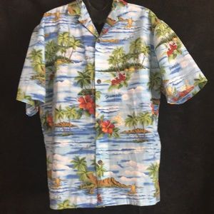 Royal Creations aloha palm trees shirt size L